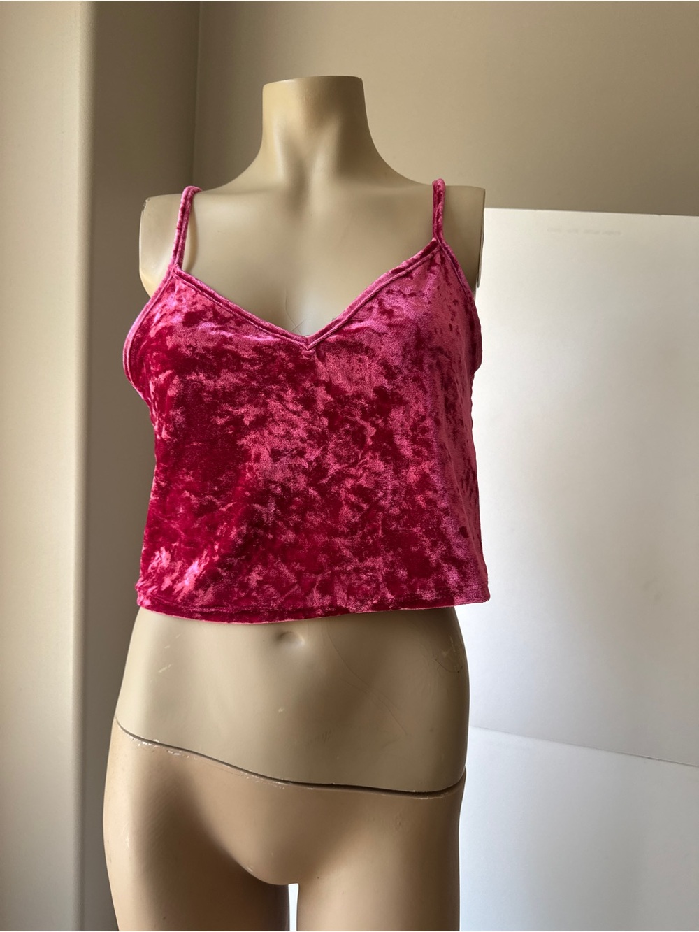 Forever 21 Crushed Velvet Tank Top - Burgundy